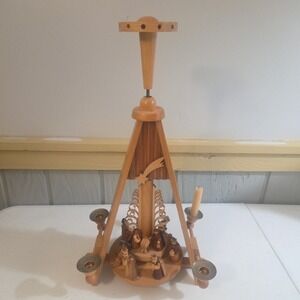 Erzgebirge Vintage Wooden Nativity Christmas Pyramid Birth of Christ Germany